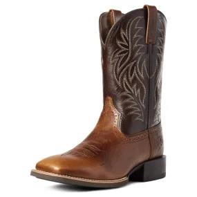 10035996 Ariat Men's Sport Wide Square Toe Western Boot - Peanut Butter / Chaga Brown