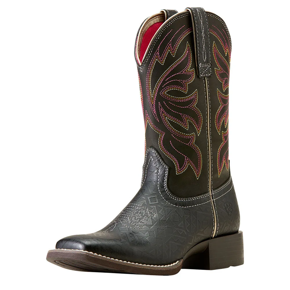 10050885 Ariat Women's Buckley Western Boot - Black Blanket Emboss