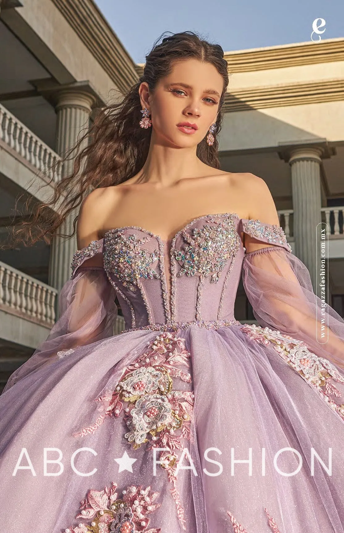 Applique Off Shoulder Quinceanera Dress by Ragazza EV36-636