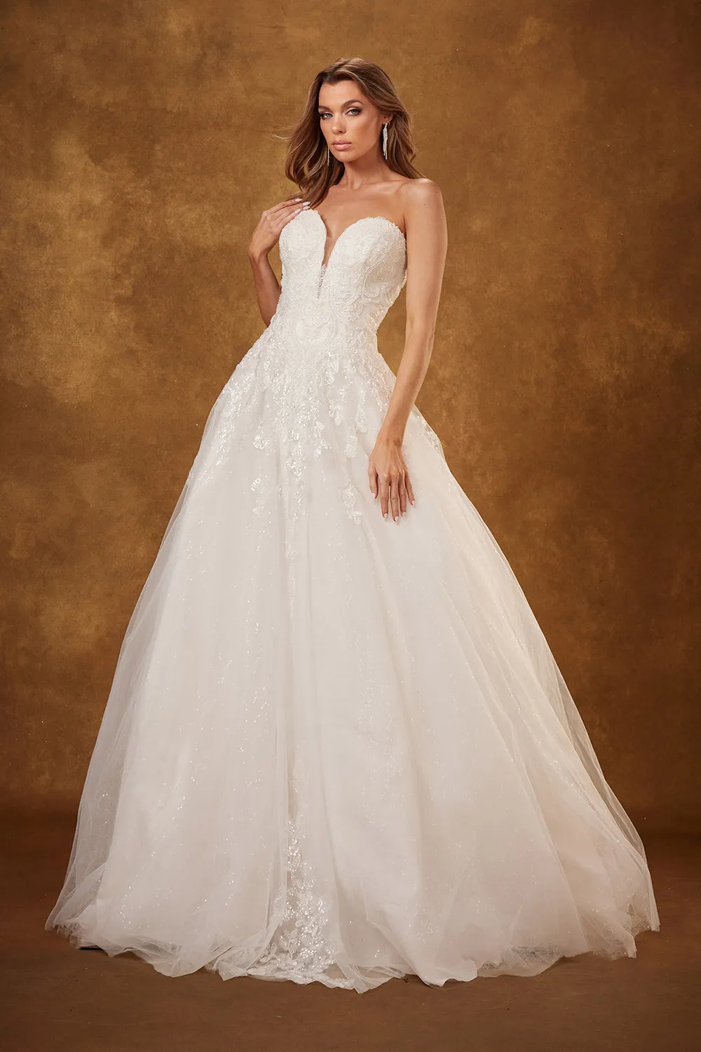 Applique Strapless Bridal Gown by Abby Lane 97229