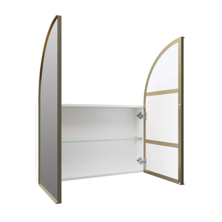 Arch Mirror Cabinet 860 X 760 MM - Satin Brass