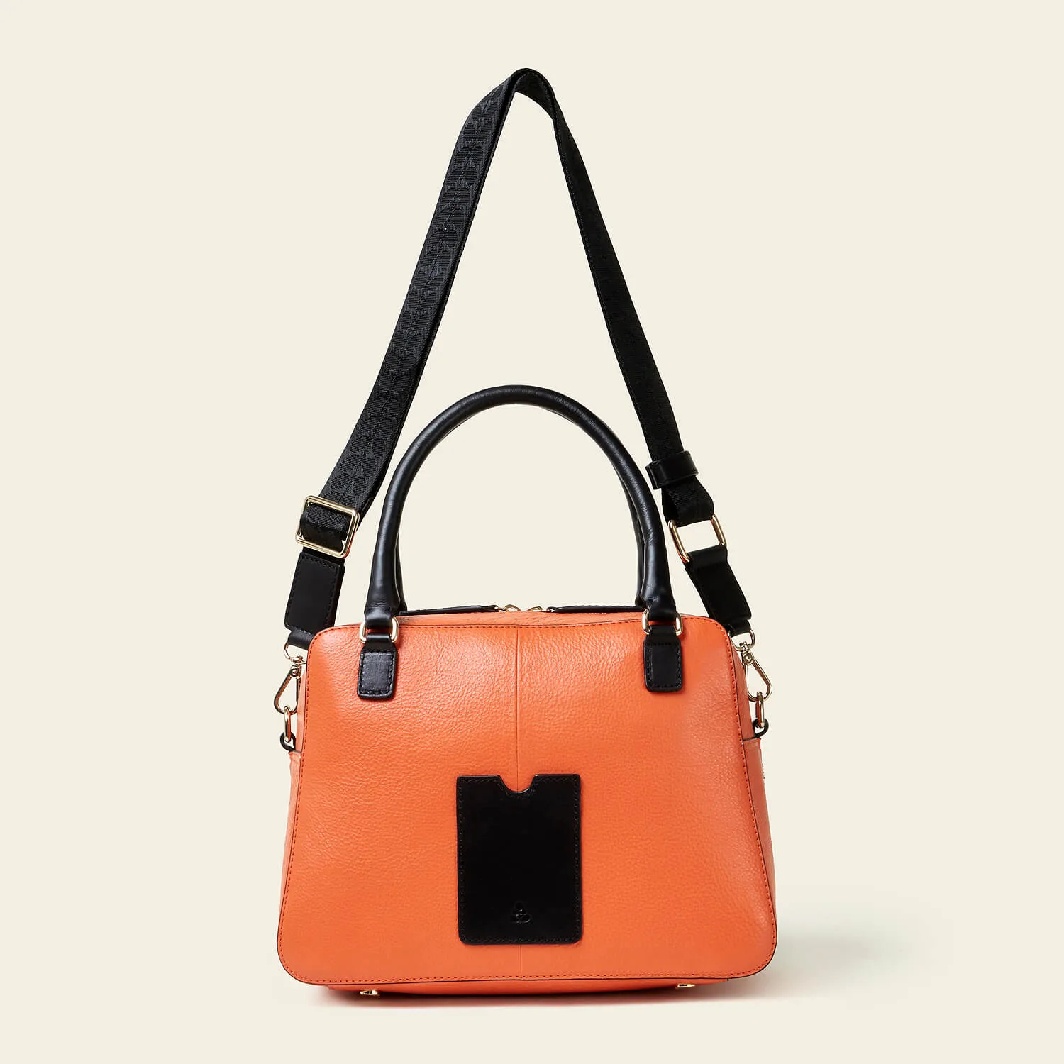 Beatrice Handbag - Punched Tall Flower Orange