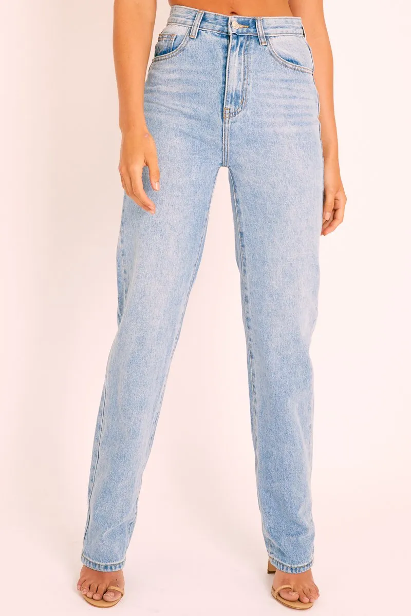 Blue Denim Extra Long Straight Leg Jeans - Blaise