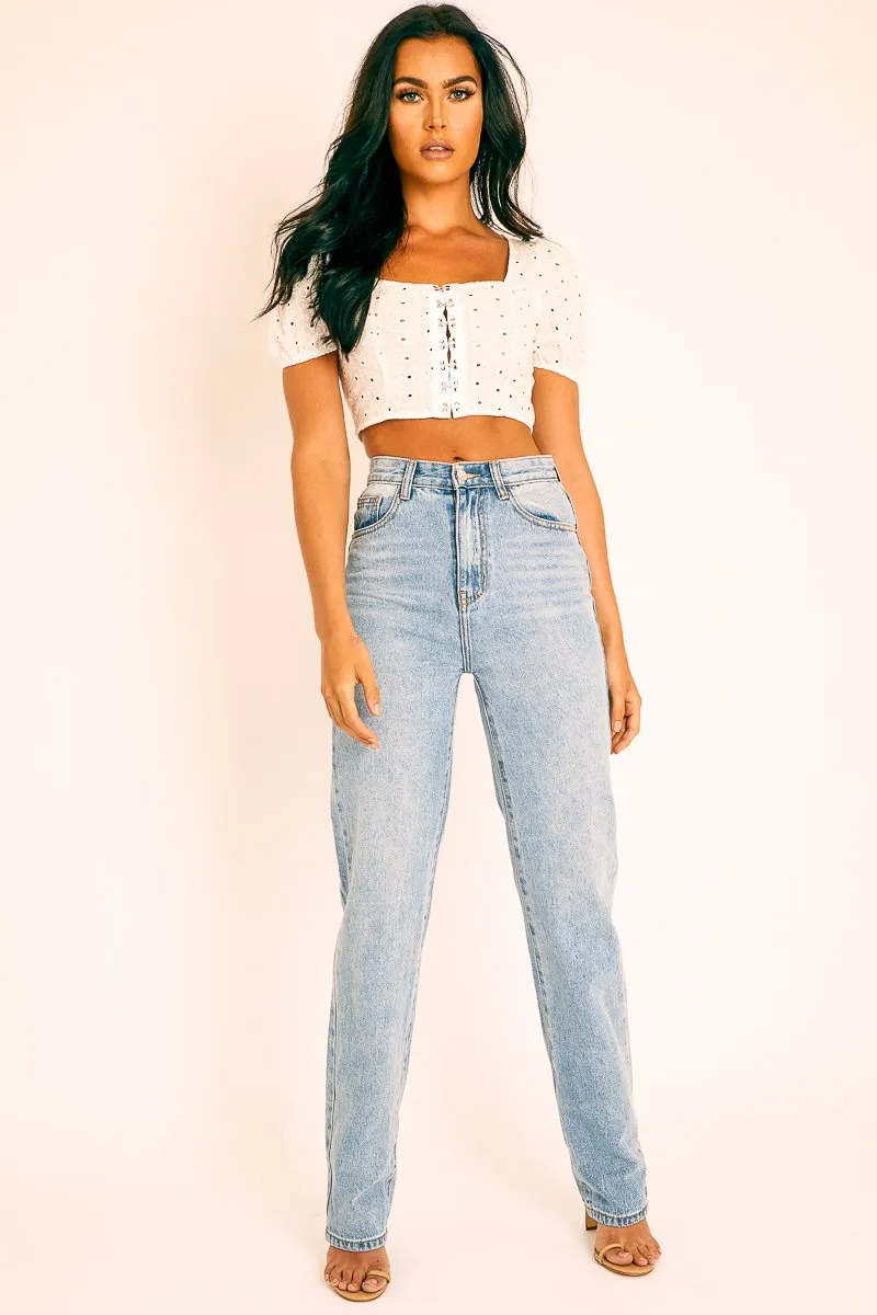 Blue Denim Extra Long Straight Leg Jeans - Blaise