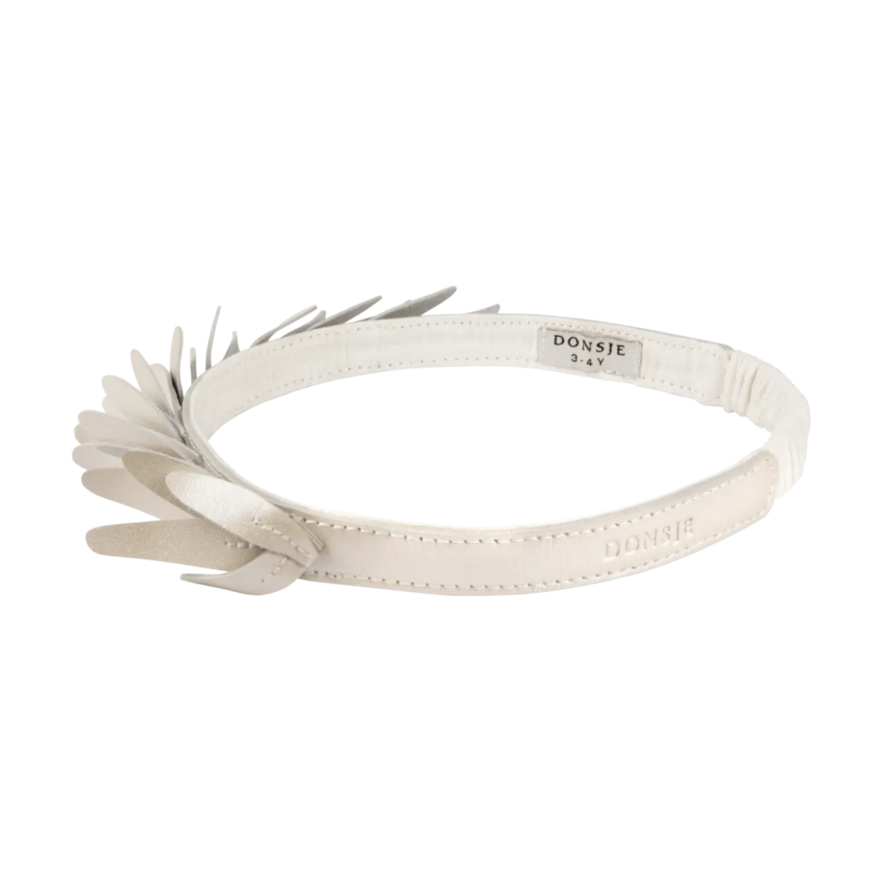 Bola Headband | Off White Metallic Leather