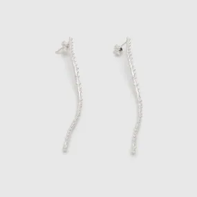 Branches after rain - long earrings - silver 925