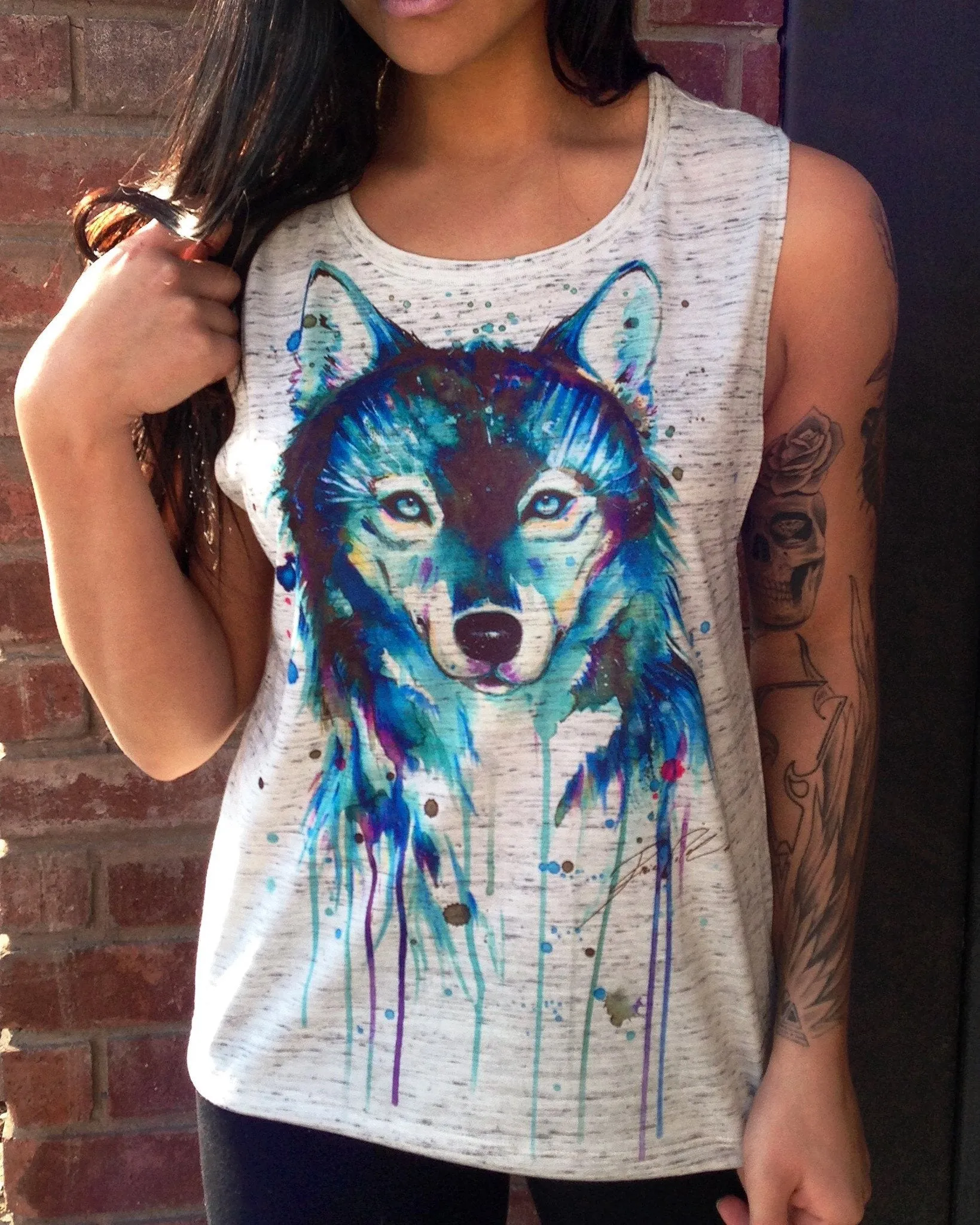 Dark Wolf Flowy Muscle Tee