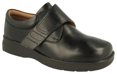 D.B Benny Extra Wide Black Leather Shoes Black