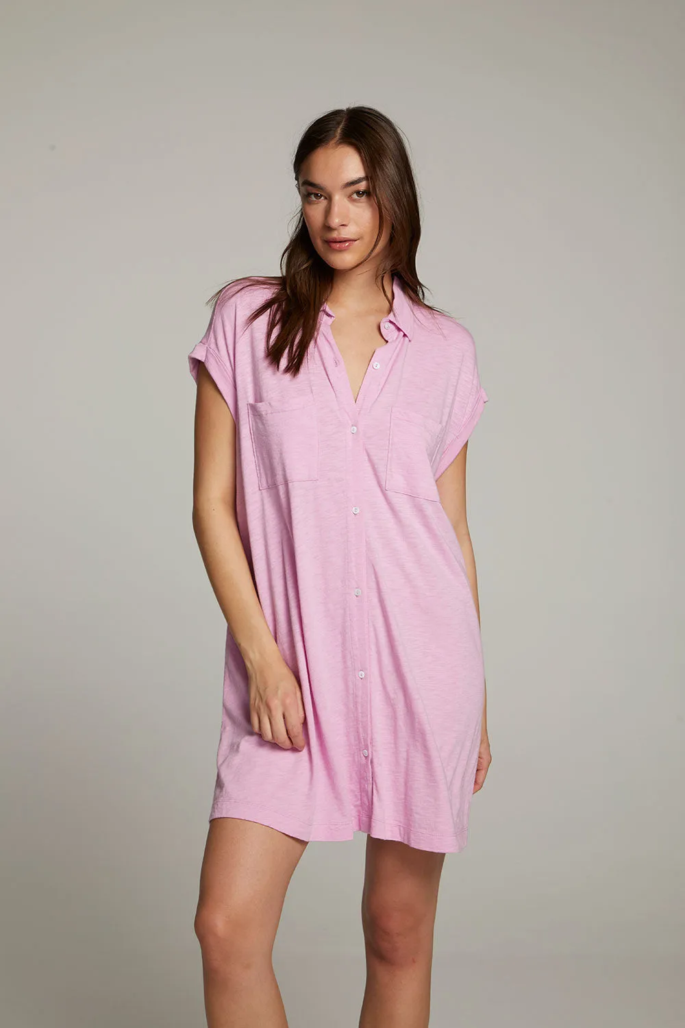 Downtown Pastel Lavender Mini Dress