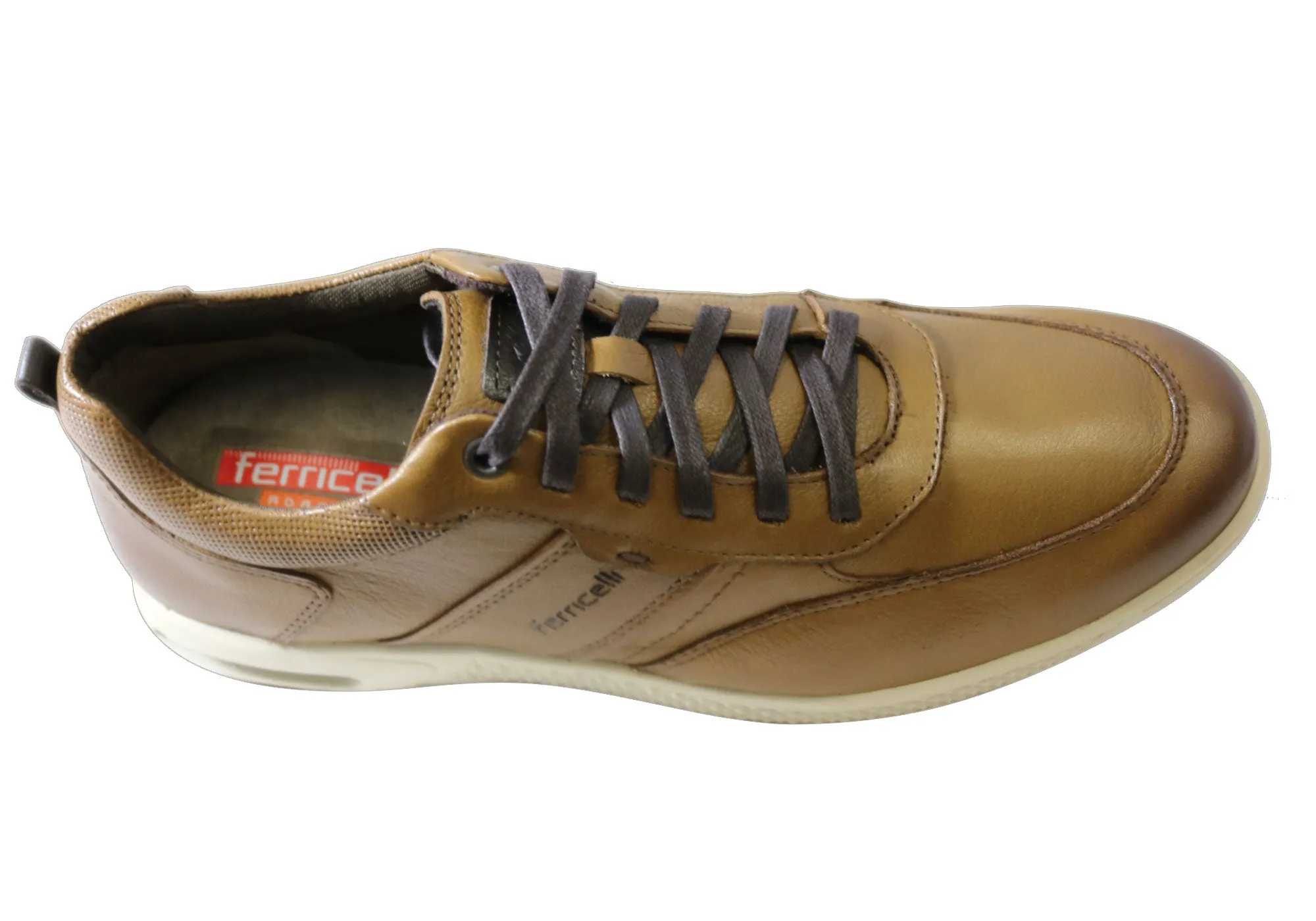 Ferricelli Shawn Mens Leather Lace Up Casual Shoes Made In Brazil