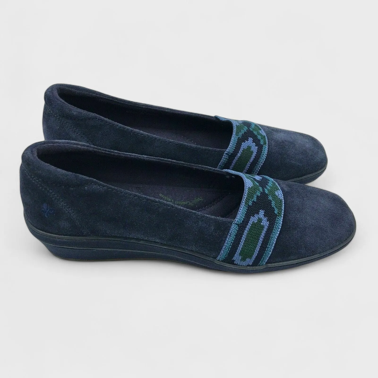 Grasshoppers Womens Suede Slip-On Walking Shoes | Size 9.5M | Blue Maize | Comfortable