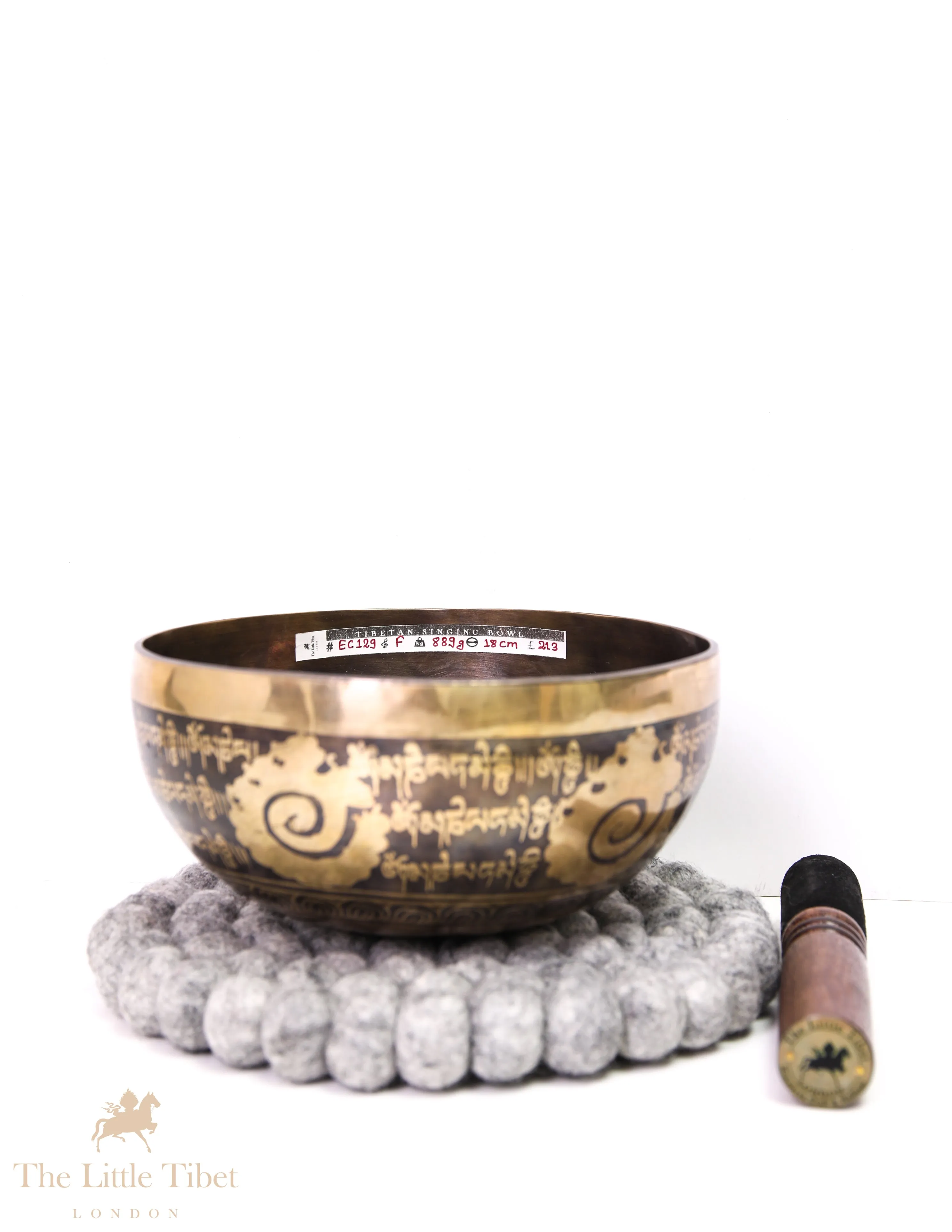 Hand-etched Tibetan Singing Bowl with Om Mani Padme Hum- EC129