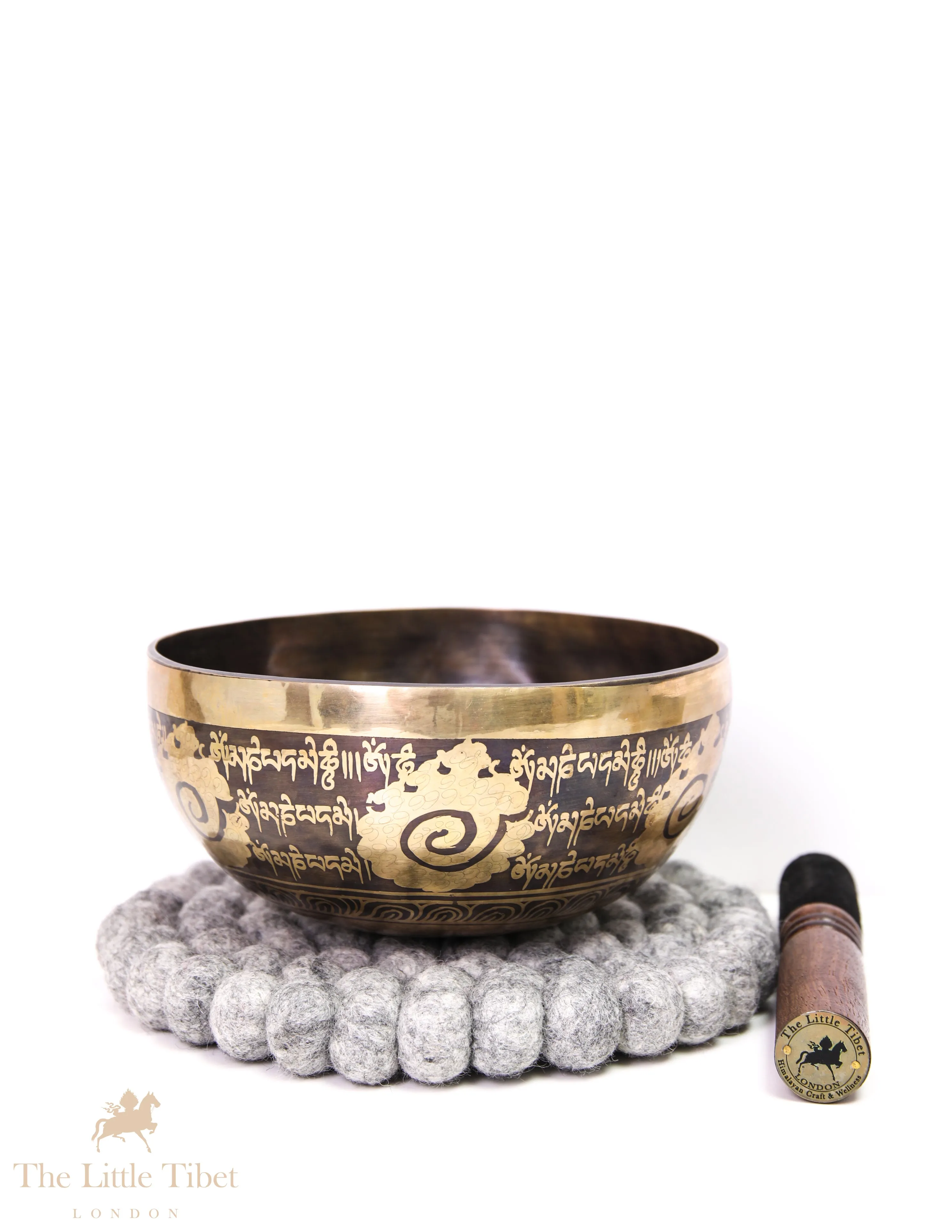 Hand-etched Tibetan Singing Bowl with Om Mani Padme Hum- EC129