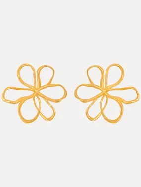 Large Threaded Flower Earrings