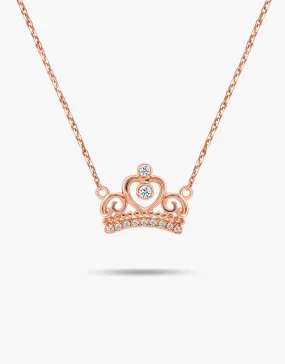 LVC Charmes Crown Necklace in Rose Gold