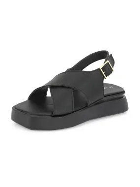 Obsidian Cross-Strap Sandal For Women