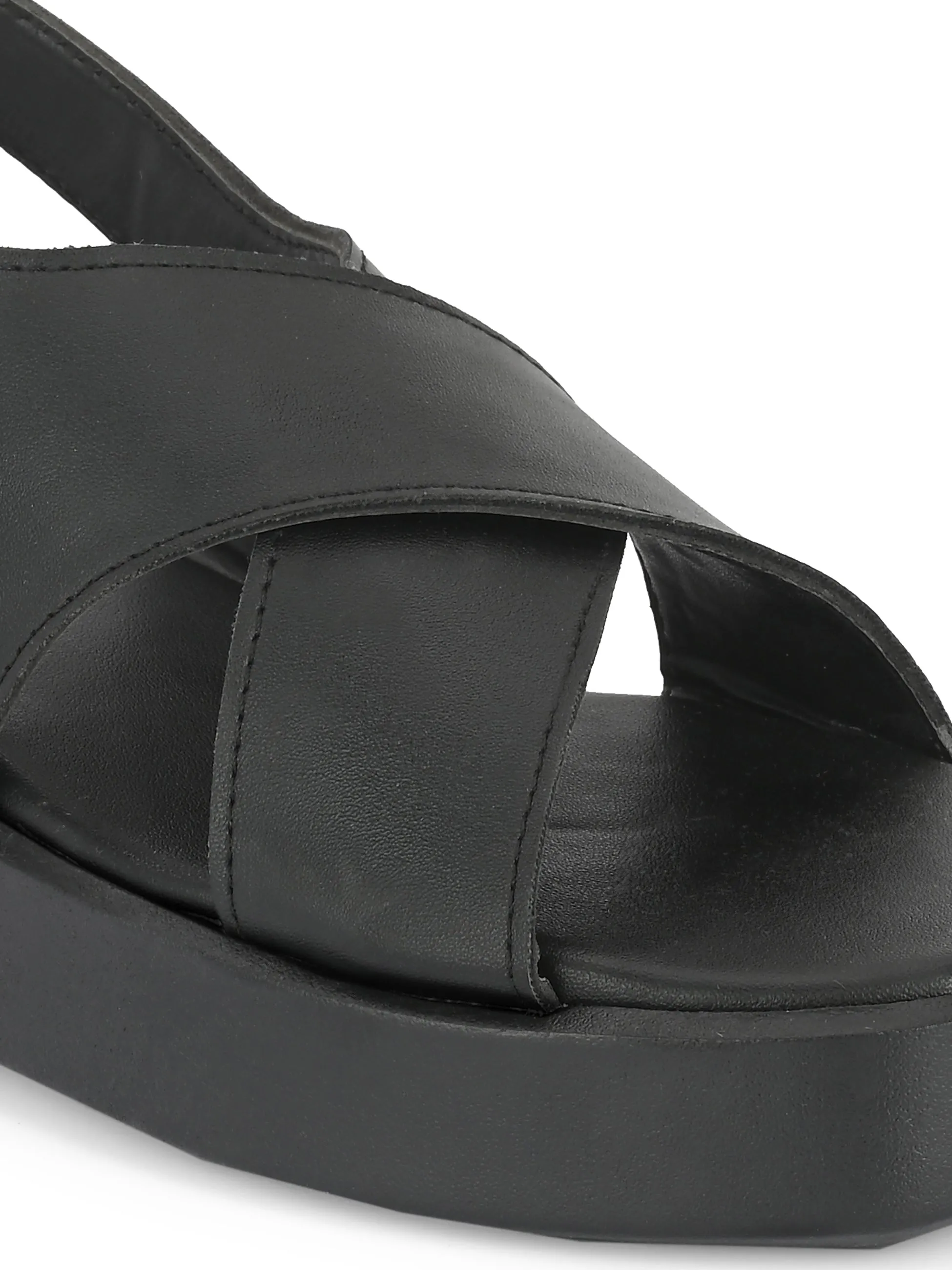 Obsidian Cross-Strap Sandal For Women