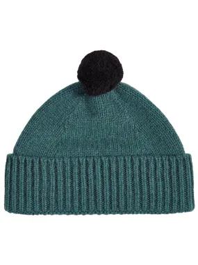 Plain Hat Contrast Pompom Cossack & Black