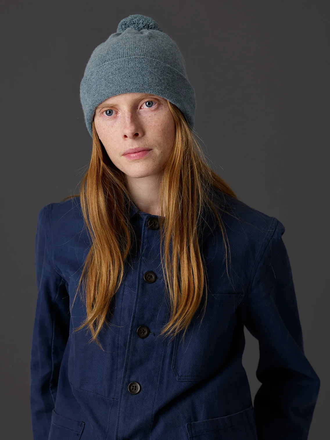 Plain Pompom Hat Silverbirch Sample Sale