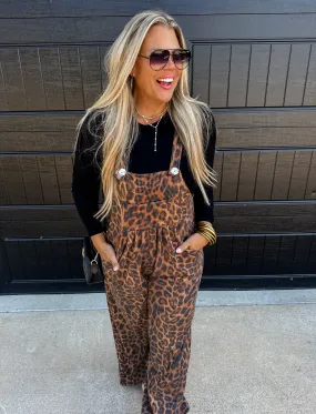 PRE-ORDER Cheetah & Solid Karli Boho Overalls