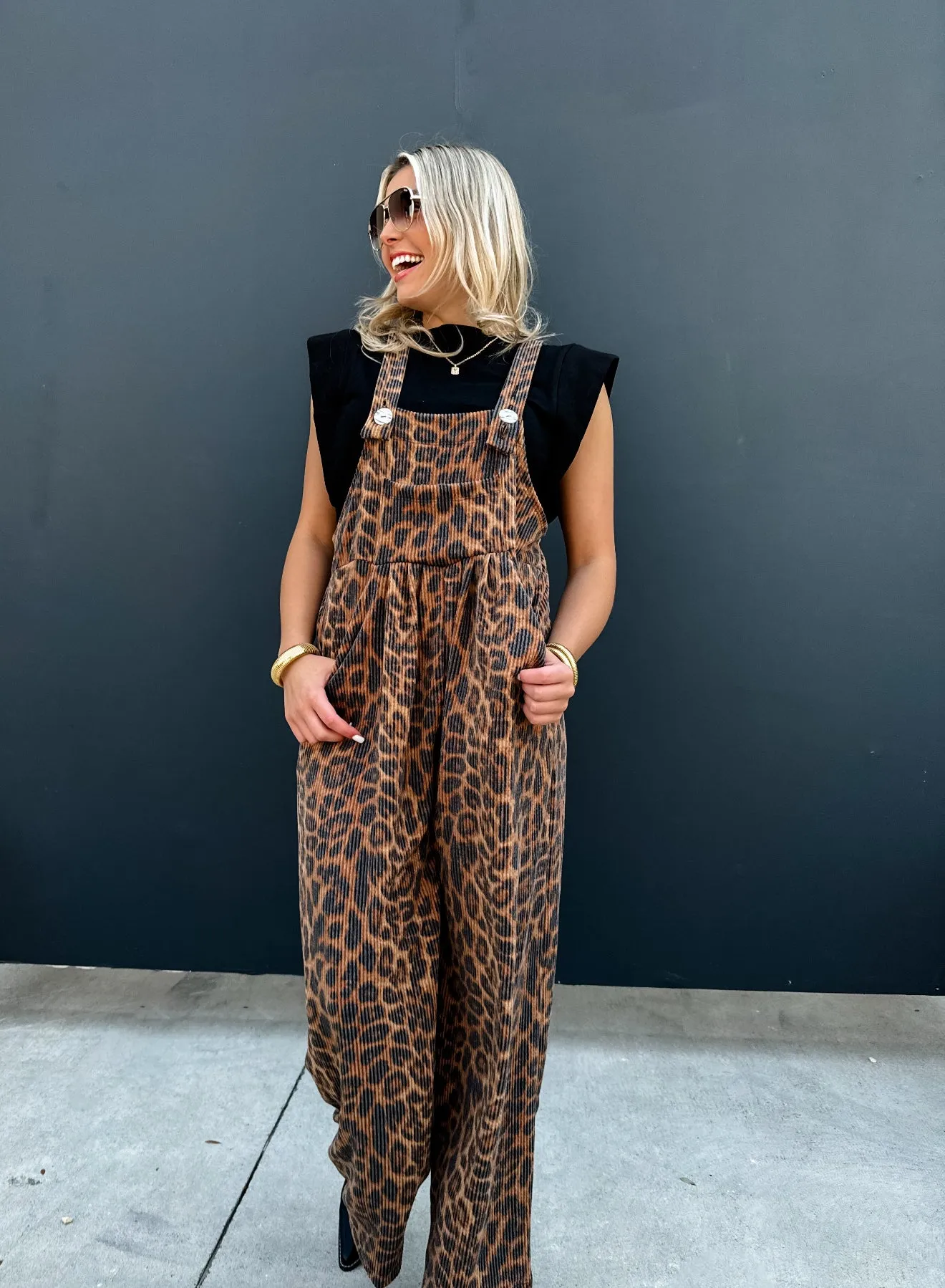 PRE-ORDER Cheetah & Solid Karli Boho Overalls