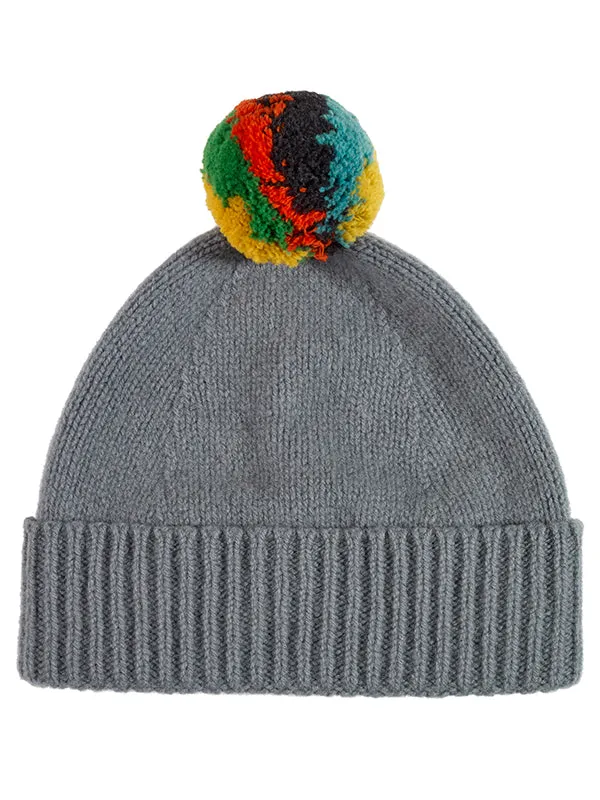 Shaggy Pompom Hat Black