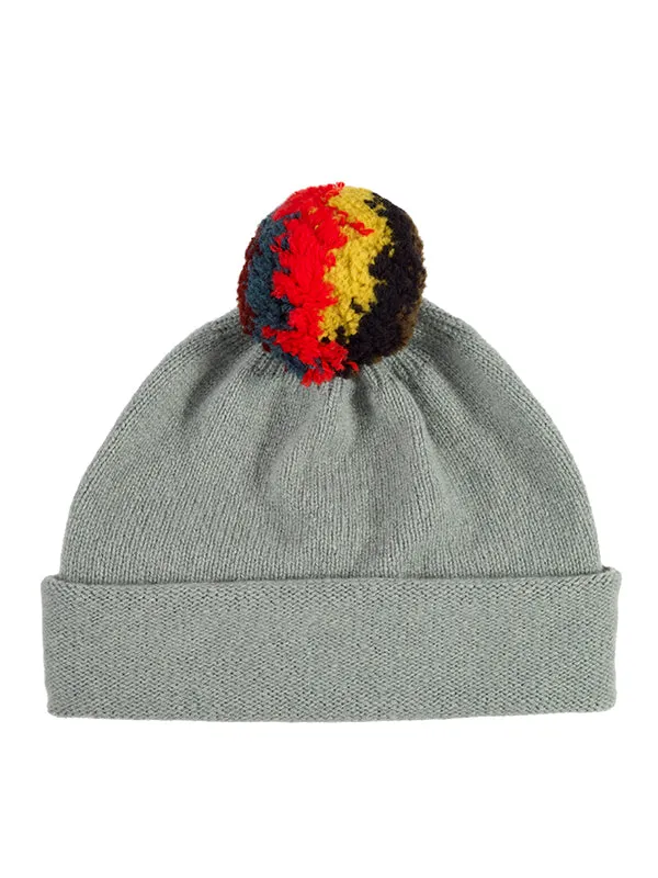 Shaggy Pompom Hat Nero Navy