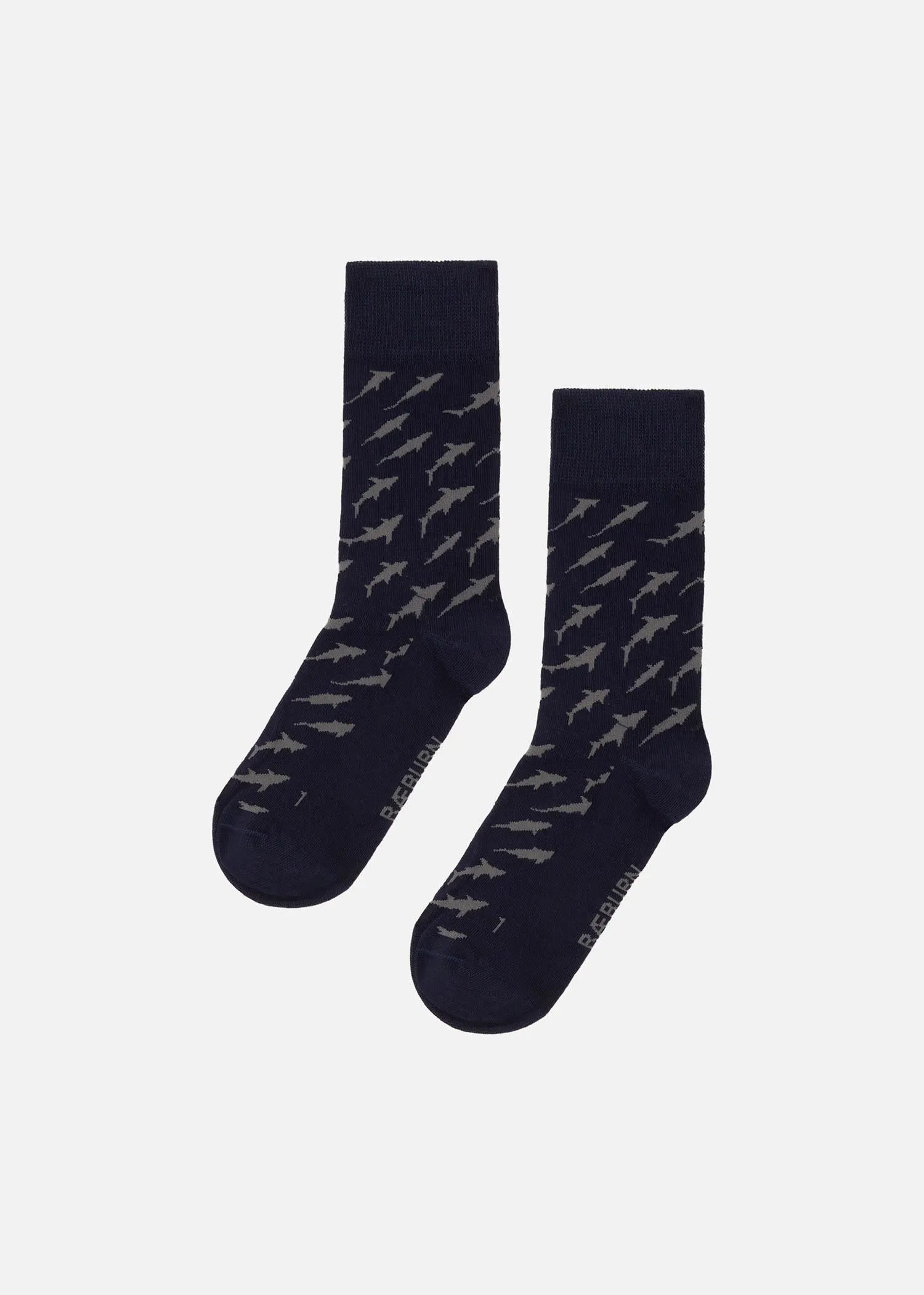 SHARK SOCKS NAVY w/GREY