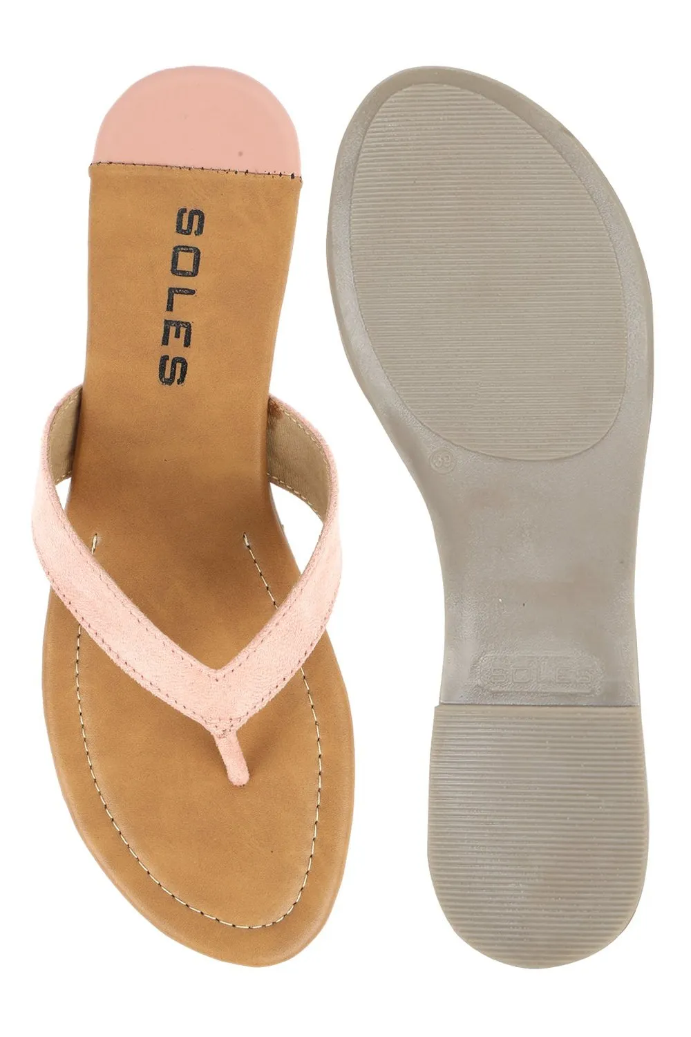 SOLES Pretty Pink Flat Sandals - Luxurious Elegance