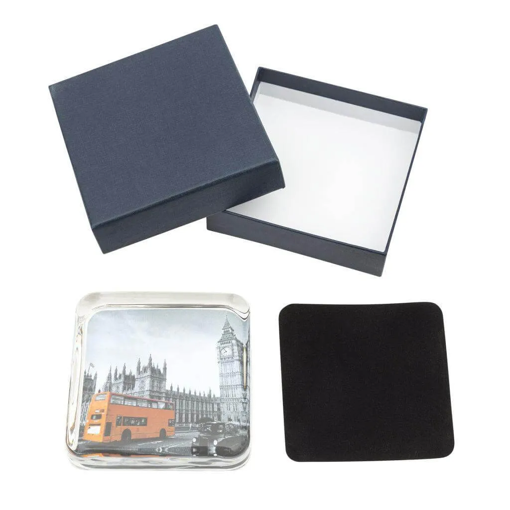 Square 90 x 90mm Diameter Glass Paperweight Kit - Insert Size 75 x 75mm  - Pack of 6