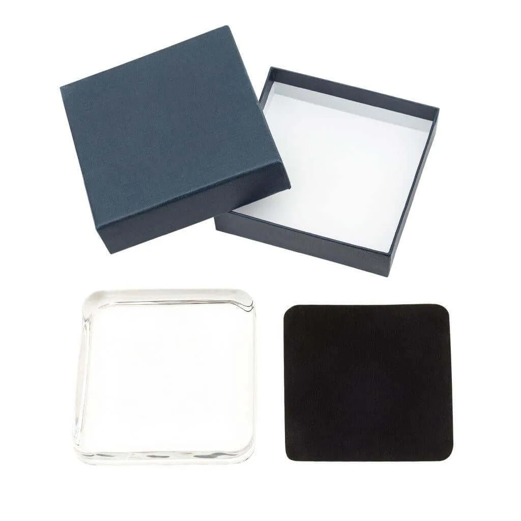 Square 90 x 90mm Diameter Glass Paperweight Kit - Insert Size 75 x 75mm  - Pack of 6