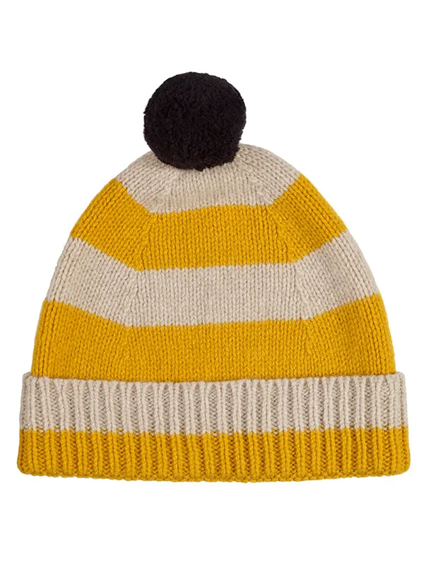 Stripe Pompom Hat Golden Eye & Oatmeal Sample Sale