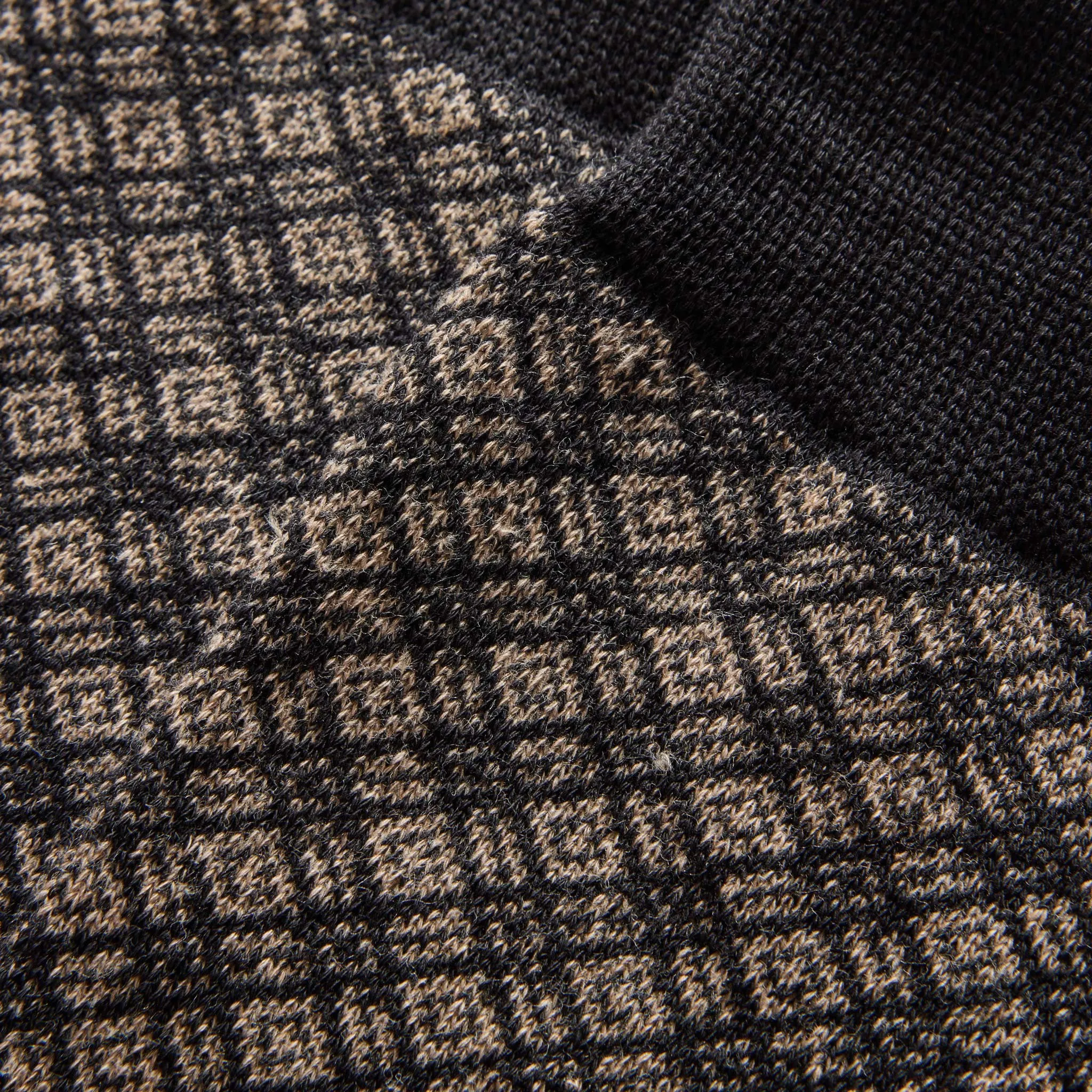 The Crew Sock in Coal Jacquard