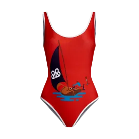 THE NAVIS SWIMSUIT-RED