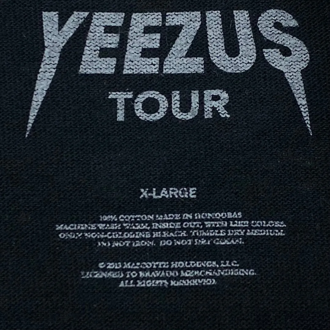 Yeezus Tour 2014 Bonnaroo Baseball Tee In Black/White