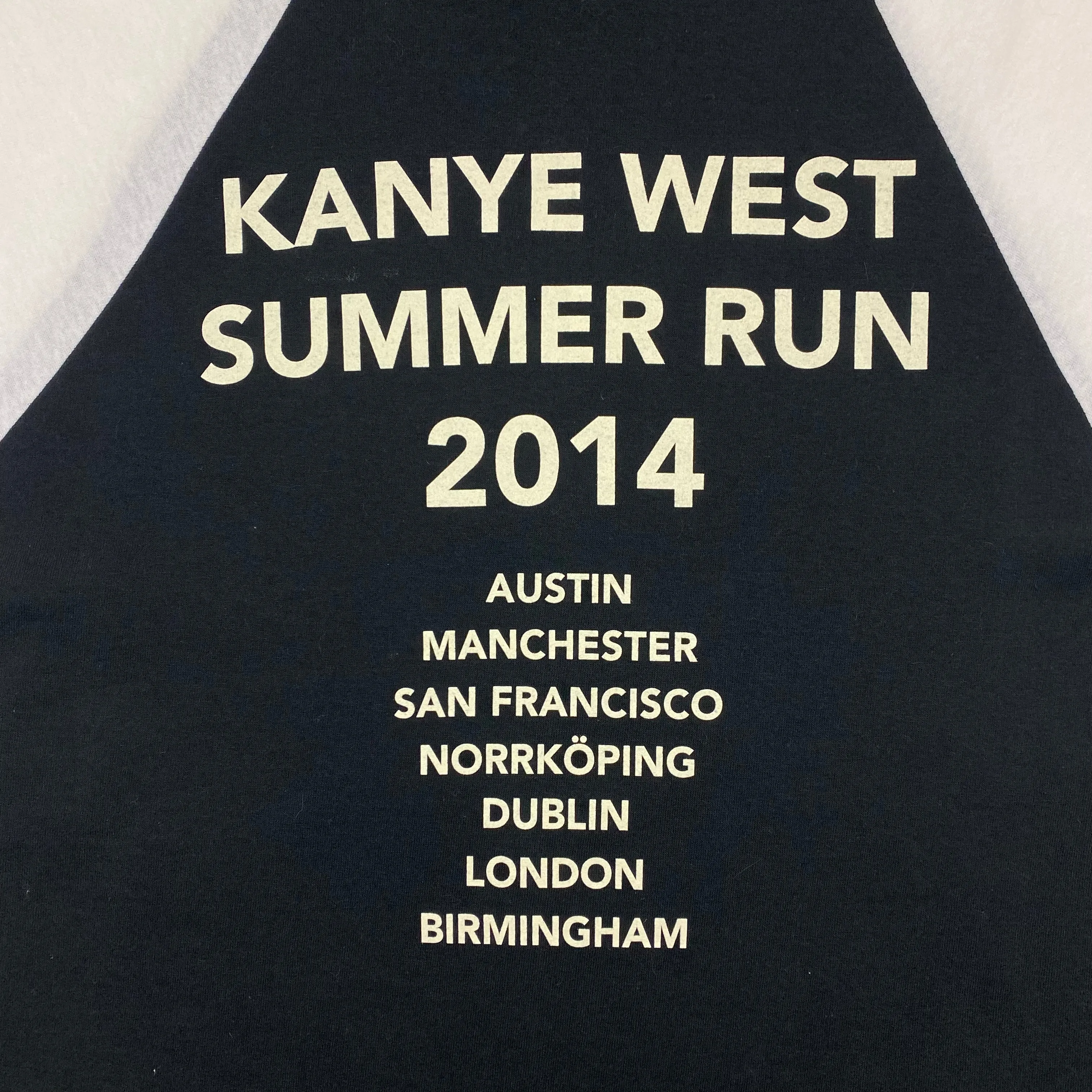 Yeezus Tour 2014 Bonnaroo Baseball Tee In Black/White