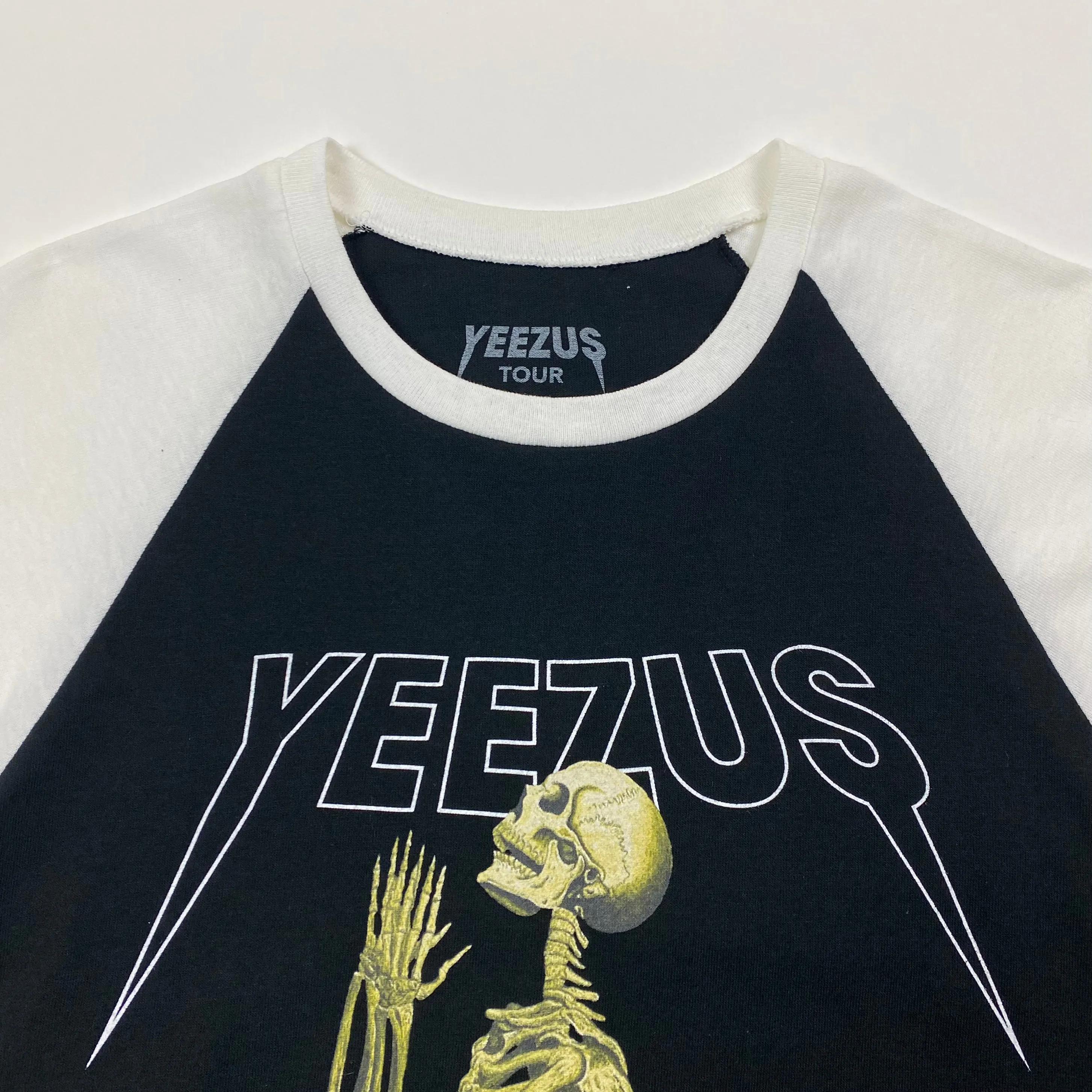 Yeezus Tour 2014 Bonnaroo Baseball Tee In Black/White