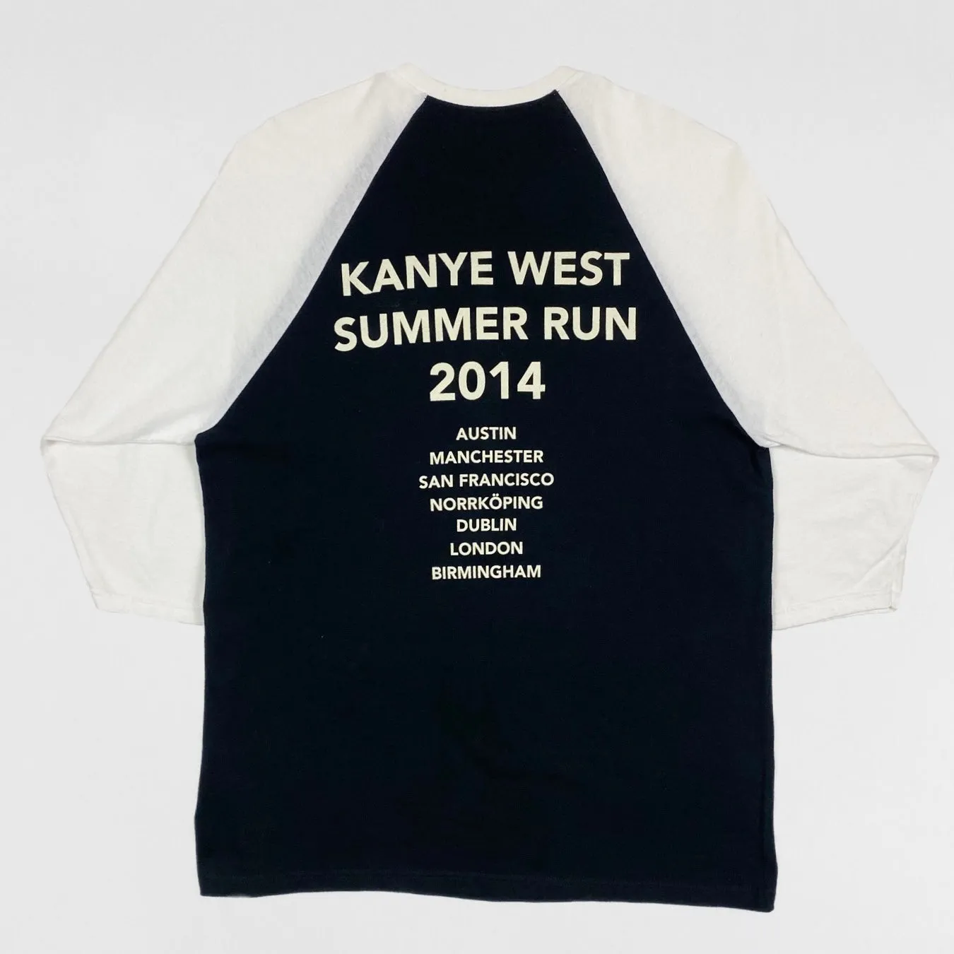 Yeezus Tour 2014 Bonnaroo Baseball Tee In Black/White